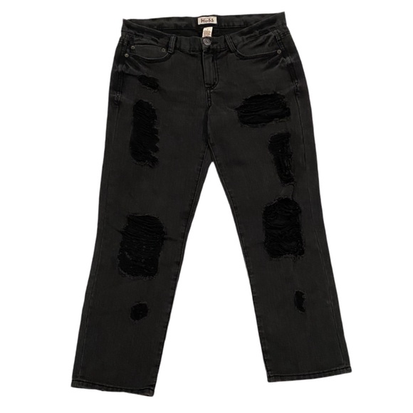 Mudd Denim - Mudd Distressed Destroyed Black Skinny Jeans Womens / Juniors Size 7 Denim Pants